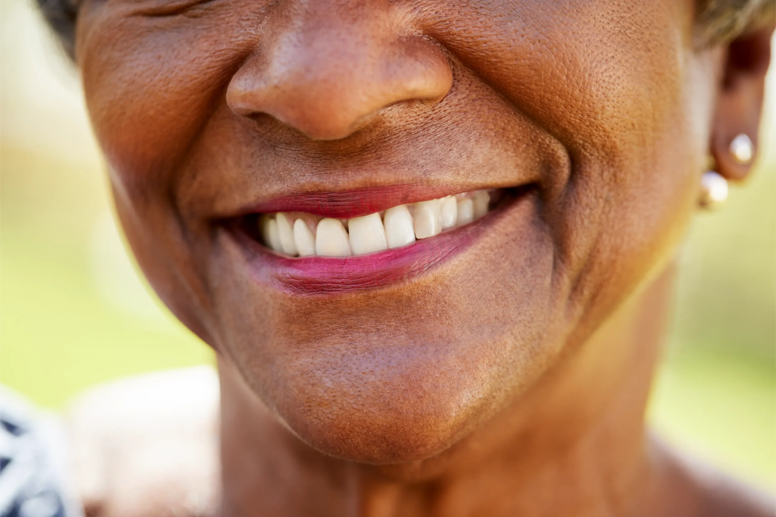 Smiling senior woman in a park