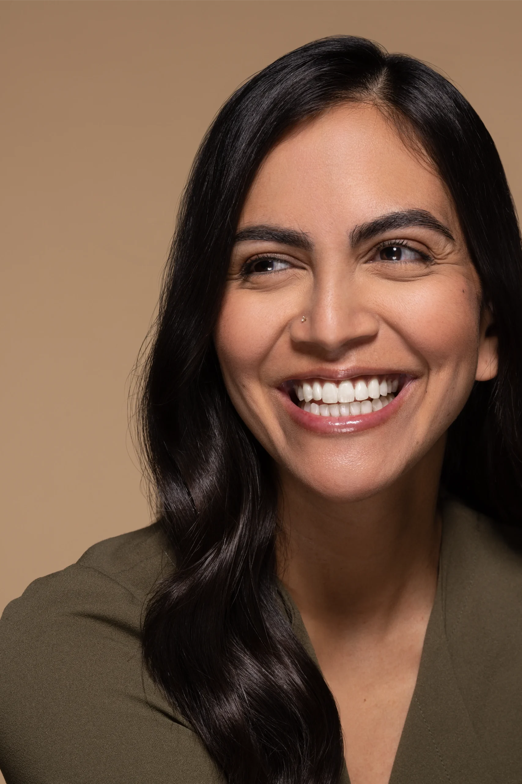 Close-up portrait of a smiling woman