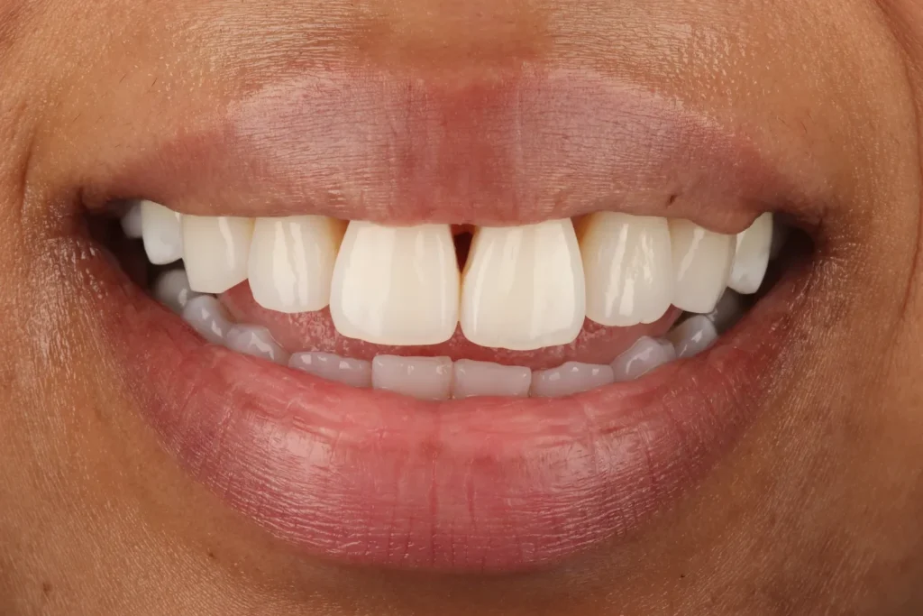 Before Black Triangle Closure treatment at The Dental Edit