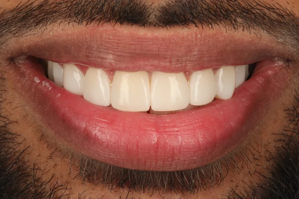 After Composite Bonding and Crown treatment at The Dental Edit